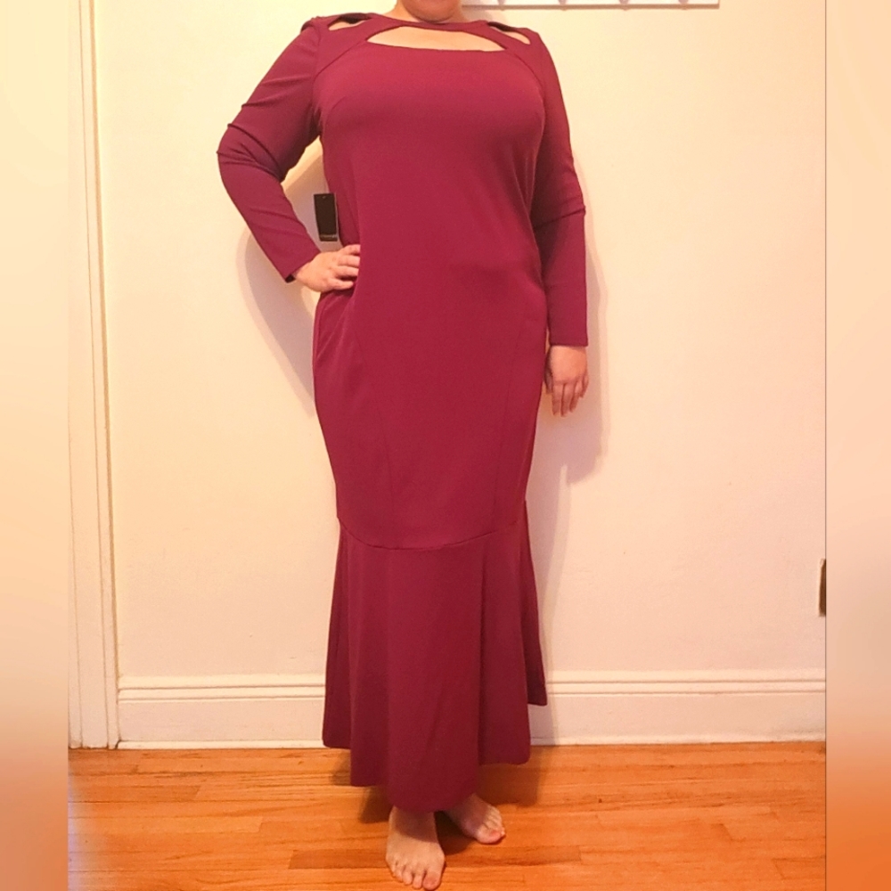 Eloquii Cutout Neckline Gown Wine Size 20 with tags